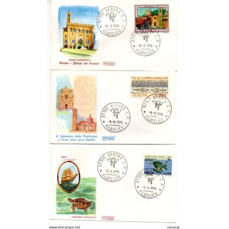 3 sobres de italia de 1978