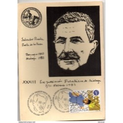 Tarjeta con  matasellos conmemorativo de salvador rueda de 1984