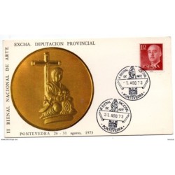 Tarjeta  con  matasellos conmemorativo de pontevedra 1973