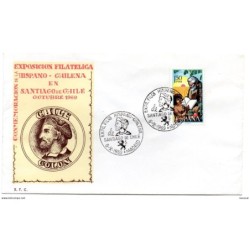 Carta con matasellos commemorativo  exposicion filatelica hispanochilena de 1969