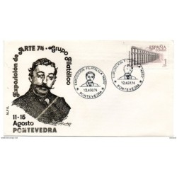 Carta con matasellos commemorativo  exhibicion filatelica arte de 1974