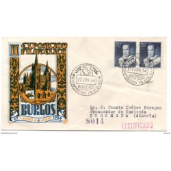 Carta con matasellos commemorativo   burgos 1954