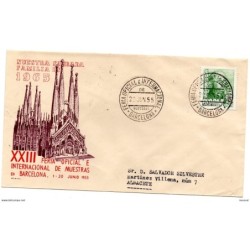 Carta con matasellos commemorativo   feria de muestras 1955