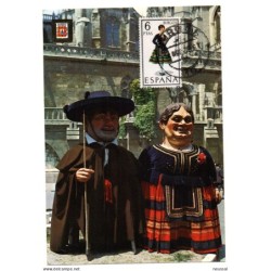 Tarjeta  con matasellos  de burgos