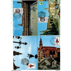4 tarjetas  con matasellos  de  alava vitoria