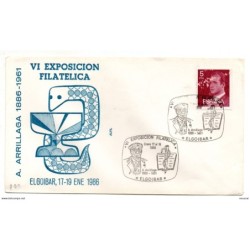 Carta  con matasellos  commemorativos  de elgobiar