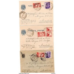 3 tarjetas con matasellos    jaen