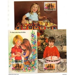 3 tarjetas con matasellos conmemorativo  de 1977
