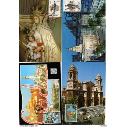 4 tarjetas con matasellos conmemorativo  cadiz