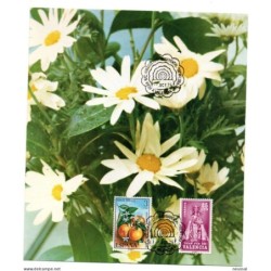 2 tarjetas grandes con matasellos conmemorativo   iberflora de 1975