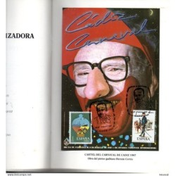 Librito con matasellos commemorativo carnaval cadiz de 1987