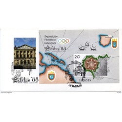 Tarjeta con matasellos commemorativo  exfilna de 1988