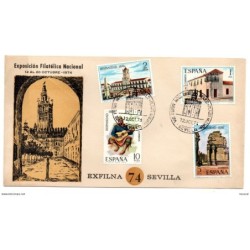 Carta con matasellos commemorativo  feria nacional del sello de 1974