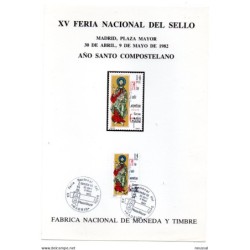 Tarjeta con matasellos feria nacional del sello de 1982