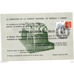 Tarjeta con matasellos feria nacional 1974
