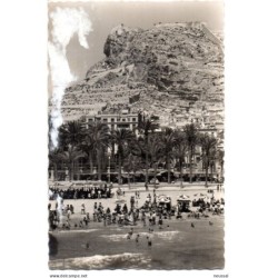 Postal de alicante playa y monte benacantil