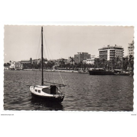 Postal de alicante  puerto y explanada de españa
