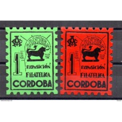2 viñetas exposición filatélica de cordoba