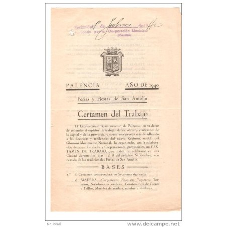 Certamen del trabajo palencia 1940
