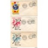 3 sobres de primer dia con dibujos diferentes de 1962