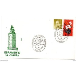 Carta  con matasellos  commemorativo de exposicion filatelica de badajoz