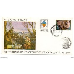 Carta  con matasellos  commemorativo de trobada de pessebristes de catalunya