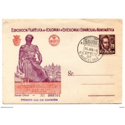 Carta  con matasellos  de  exposicion filatelica barcelona de 1948