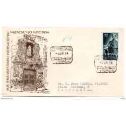 Carta con matasellos feria muestrario valencia