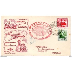 Carta con matasellos conmemorativo  en rojo san francisco solano de 1949