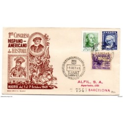 Carta con matasellos congreso hispanoamericano de historia de madrid 1949