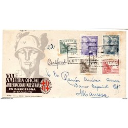 Carta con matasellos feria oficial de muestras certificado