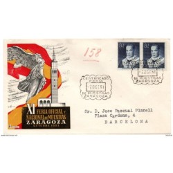 Carta con matasellos feria de muestras zaragoza 1951