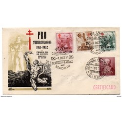 Carta con matasellos primer dia de 1951 circulada pro tuberculosos