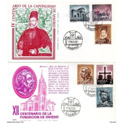 2 cartas con matasellos  de primer dia de 1961 dibujo alfil