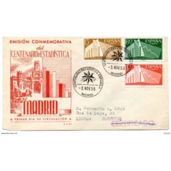 Carta con matasellos  centenario estadistica española certificado de 1956