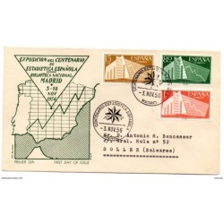 Carta con matasellos  centenario estadistica española  de 1956