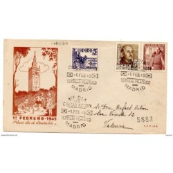 Carta con matasellos  de primer dia de 1949 madrid