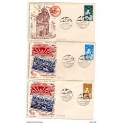 3 cartas con matasellos  feria de muestras de barcelona de 1956