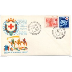 Carta con matasellos conmemorativo de cruz roja de 1956