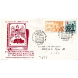 Carta con matasellos conmemorativo de congreso iberoamericano de 1952