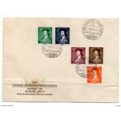 Carta con matasellos conmemorativo de congreso eucaristico internacional de 1952