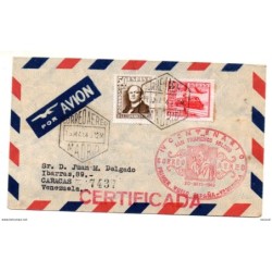 Carta con matasellos conmemorativo  rojo centenario de san francisco solano de 1949