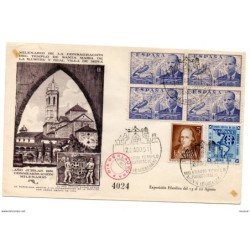 Carta con matasellos conmemorativo  milenario templo parroquial moya  de 1951