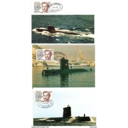 4 tarjetas correo submarino mahon  de 1988 se emitieron 100 ejemplares
