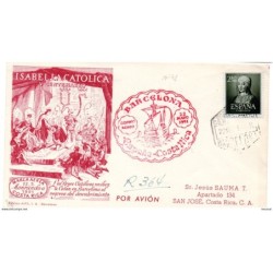 Carta con matasellos conmemorativo en rojo costa rica de 1951