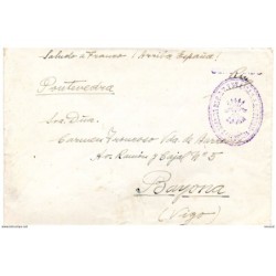 Carta  censurada con matasellos centuria de soria