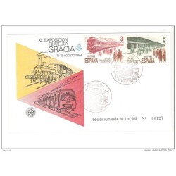 Tarjeta  con cuño tren 1989