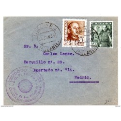 Carta con matasellos de ondara de 1955