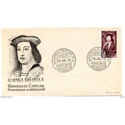 Sobre de primer dia de guinea española de 1952