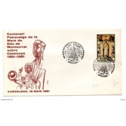 Sobre con matasellos conmemorativo  mare de deu montserrat de 1981
